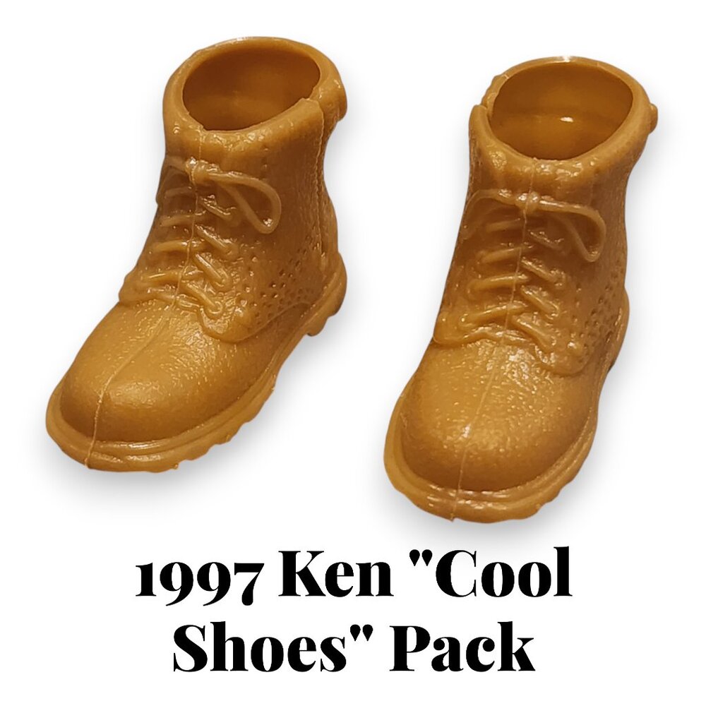 Vintage Ken Hiking Boots Light Brown 1997 "Cool Shoes" Pack